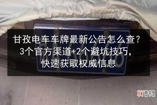甘孜电车车牌最新公告怎么查?3个官方渠道+2个避坑技巧,快速获取权威信息 第2张 甘孜电车车牌最新公告怎么查?3个官方渠道+2个避坑技巧,快速获取权威信息 第2张