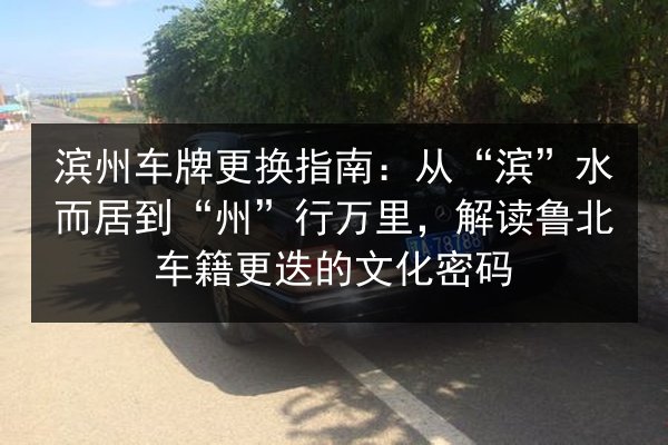 滨州车牌更换指南：从“滨”水而居到“州”行万里，解读鲁北车籍更迭的文化密码