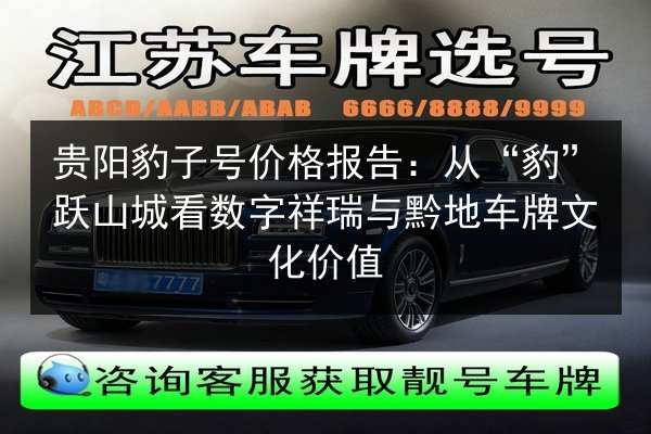 贵阳豹子号价格报告：从“豹”跃山城看数字祥瑞与黔地车牌文化价值 第2张