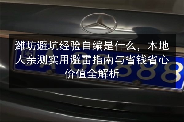 潍坊避坑经验自编是什么，本地人亲测实用避雷指南与省钱省心价值全解析