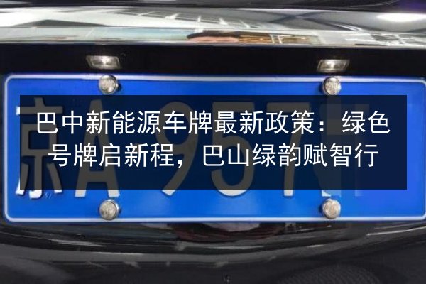 巴中新能源车牌最新政策：绿色号牌启新程，巴山绿韵赋智行 第3张