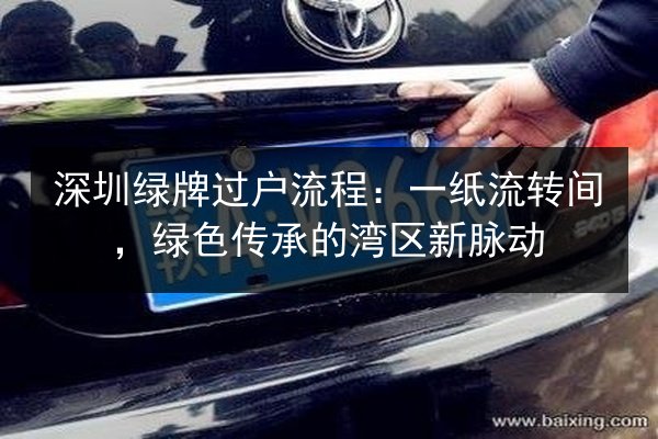 深圳绿牌过户流程:一纸流转间,绿色传承的湾区新脉动 第2张 深圳绿牌过户流程:一纸流转间,绿色传承的湾区新脉动 第2张