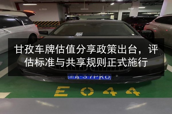 甘孜车牌估值分享政策出台,评估标准与共享规则正式施行 第1张 甘孜车牌估值分享政策出台,评估标准与共享规则正式施行 第1张