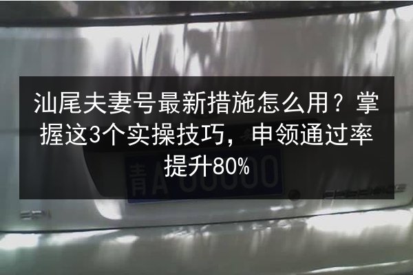 汕尾夫妻号最新措施怎么用?掌握这3个实操技巧,申领通过率提升80% 第2张 汕尾夫妻号最新措施怎么用?掌握这3个实操技巧,申领通过率提升80% 第2张