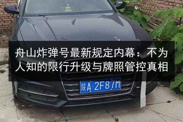 舟山炸弹号最新规定内幕：不为人知的限行升级与牌照管控真相