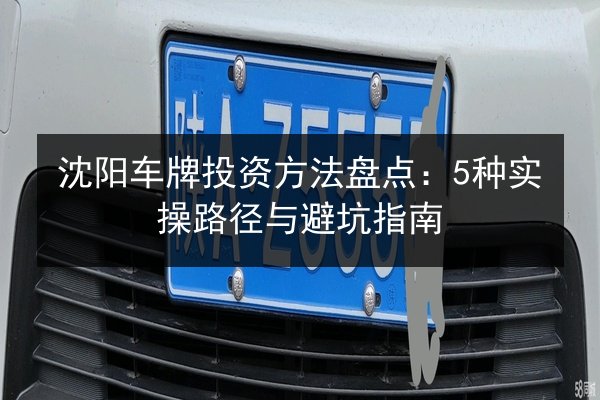 沈阳车牌投资方法盘点:5种实操路径与避坑指南 第2张 沈阳车牌投资方法盘点:5种实操路径与避坑指南 第2张