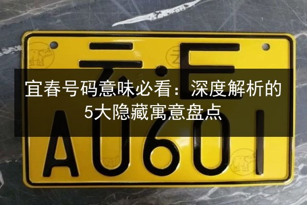 宜春号码意味必看:深度解析的5大隐藏寓意盘点 第2张 宜春号码意味必看:深度解析的5大隐藏寓意盘点 第2张