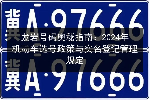 龙岩号码奥秘指南：2024年机动车选号政策与实名登记管理规定 第3张