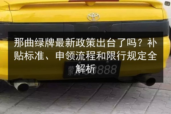 那曲绿牌最新政策出台了吗？补贴标准、申领流程和限行规定全解析 第2张