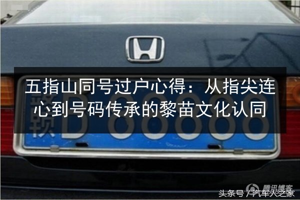 五指山同号过户心得：从指尖连心到号码传承的黎苗文化认同