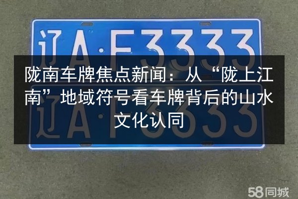 陇南车牌焦点新闻：从“陇上江南”地域符号看车牌背后的山水文化认同 第2张