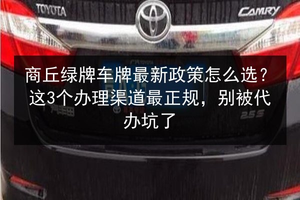 商丘绿牌车牌最新政策怎么选?这3个办理渠道最正规,别被代办坑了 第2张 商丘绿牌车牌最新政策怎么选?这3个办理渠道最正规,别被代办坑了 第2张