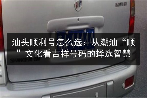 汕头顺利号怎么选：从潮汕“顺”文化看吉祥号码的择选智慧
