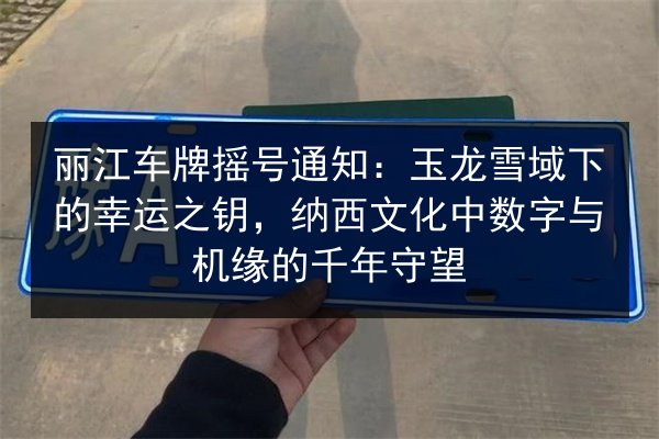 丽江车牌摇号通知:玉龙雪域下的幸运之钥,纳西文化中数字与机缘的千年守望 第3张 丽江车牌摇号通知:玉龙雪域下的幸运之钥,纳西文化中数字与机缘的千年守望 第3张