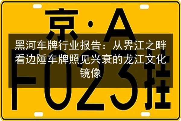 黑河车牌行业报告：从界江之畔看边陲车牌照见兴衰的龙江文化镜像 第2张