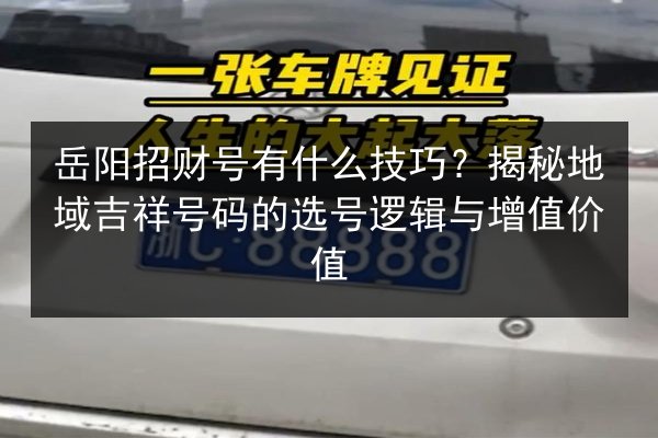 岳阳招财号有什么技巧？揭秘地域吉祥号码的选号逻辑与增值价值 第2张