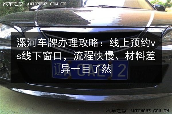 漯河车牌办理攻略:线上预约vs线下窗口,流程快慢、材料差异一目了然 第2张 漯河车牌办理攻略:线上预约vs线下窗口,流程快慢、材料差异一目了然 第2张
