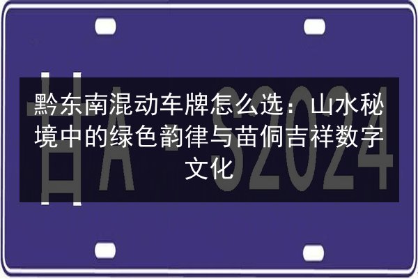 黔东南混动车牌怎么选：山水秘境中的绿色韵律与苗侗吉祥数字文化 第2张