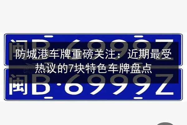 防城港车牌重磅关注：近期最受热议的7块特色车牌盘点