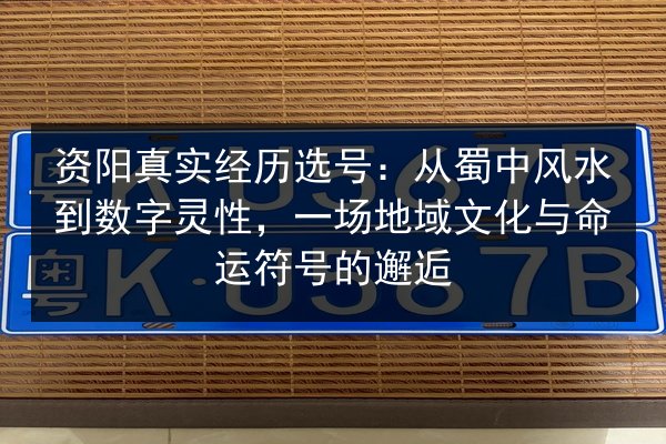 资阳真实经历选号：从蜀中风水到数字灵性，一场地域文化与命运符号的邂逅