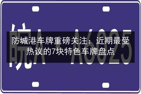 防城港车牌重磅关注:近期最受热议的7块特色车牌盘点 第2张 防城港车牌重磅关注:近期最受热议的7块特色车牌盘点 第2张