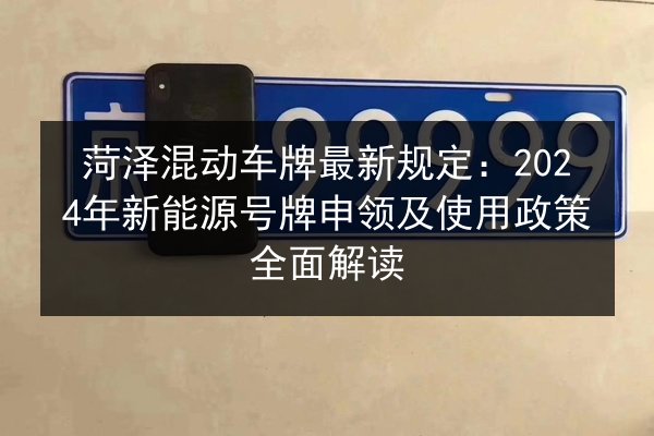 菏泽混动车牌最新规定：2024年新能源号牌申领及使用政策全面解读 第2张