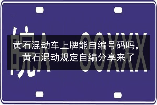 黄石混动车上牌能自编号码吗，黄石混动规定自编分享来了 第2张