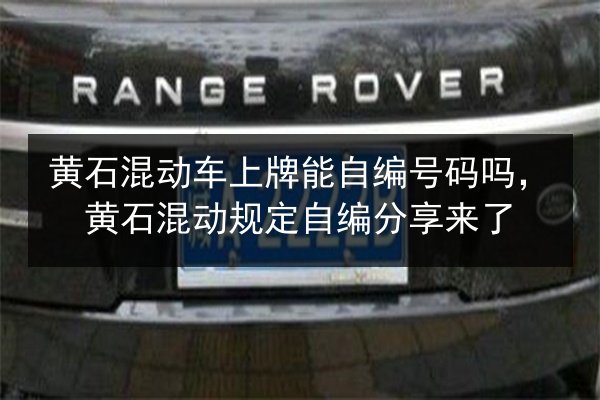黄石混动车上牌能自编号码吗，黄石混动规定自编分享来了 第3张
