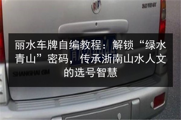 丽水车牌自编教程：解锁“绿水青山”密码，传承浙南山水人文的选号智慧