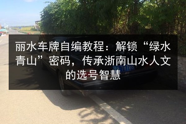 丽水车牌自编教程:解锁“绿水青山”密码,传承浙南山水人文的选号智慧 第3张 丽水车牌自编教程:解锁“绿水青山”密码,传承浙南山水人文的选号智慧 第3张