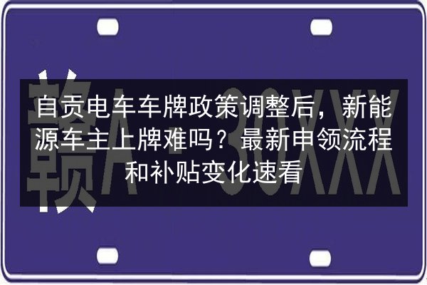 自贡电车车牌政策调整后，新能源车主上牌难吗？最新申领流程和补贴变化速看
