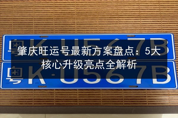 肇庆旺运号最新方案盘点:5大核心升级亮点全解析 第2张 肇庆旺运号最新方案盘点:5大核心升级亮点全解析 第2张