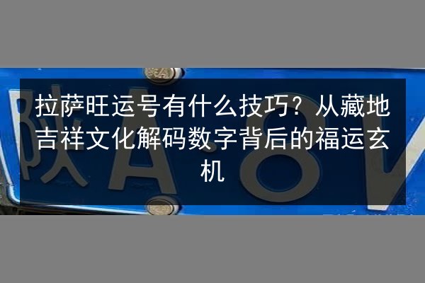 拉萨旺运号有什么技巧？从藏地吉祥文化解码数字背后的福运玄机 第3张