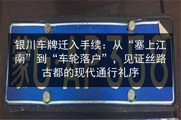 银川车牌迁入手续:从“塞上江南”到“车轮落户”,见证丝路古都的现代通行礼序 第3张 银川车牌迁入手续:从“塞上江南”到“车轮落户”,见证丝路古都的现代通行礼序 第3张