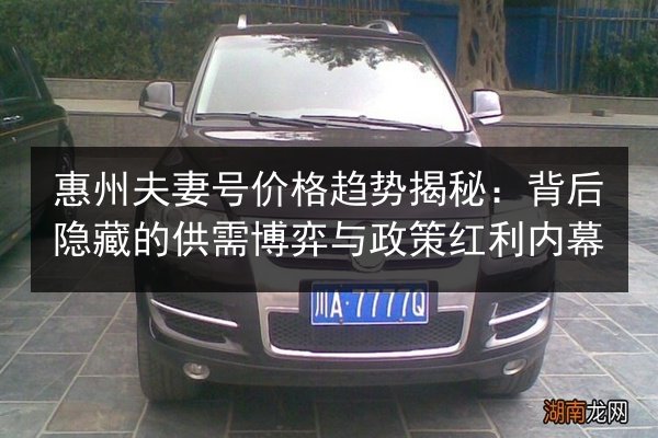 惠州夫妻号价格趋势揭秘：背后隐藏的供需博弈与政策红利内幕