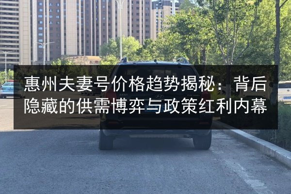惠州夫妻号价格趋势揭秘：背后隐藏的供需博弈与政策红利内幕 第2张