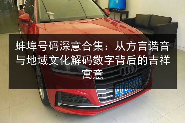 蚌埠号码深意合集:从方言谐音与地域文化解码数字背后的吉祥寓意 第2张 蚌埠号码深意合集:从方言谐音与地域文化解码数字背后的吉祥寓意 第2张