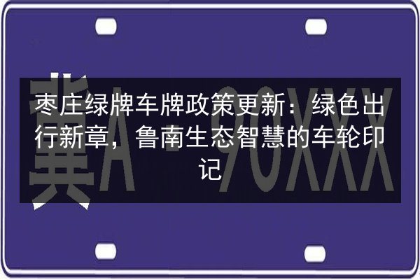枣庄绿牌车牌政策更新：绿色出行新章，鲁南生态智慧的车轮印记 第3张