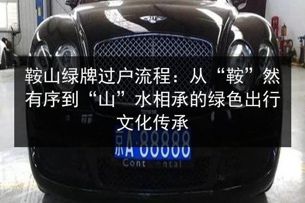鞍山绿牌过户流程:从“鞍”然有序到“山”水相承的绿色出行文化传承 第2张 鞍山绿牌过户流程:从“鞍”然有序到“山”水相承的绿色出行文化传承 第2张