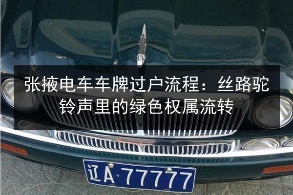 张掖电车车牌过户流程:丝路驼铃声里的绿色权属流转 第3张 张掖电车车牌过户流程:丝路驼铃声里的绿色权属流转 第3张