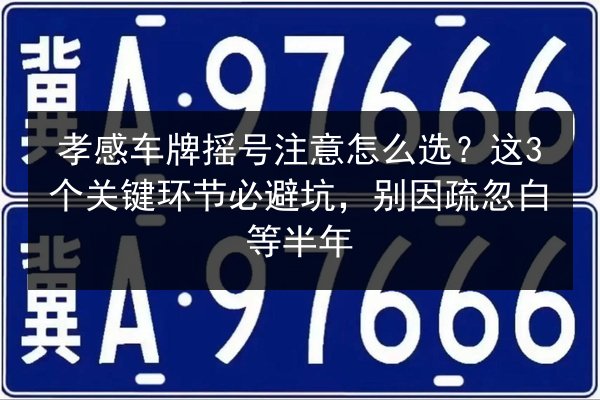孝感车牌摇号注意怎么选?这3个关键环节必避坑,别因疏忽白等半年 第3张 孝感车牌摇号注意怎么选?这3个关键环节必避坑,别因疏忽白等半年 第3张