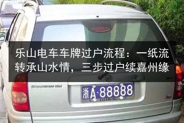 乐山电车车牌过户流程：一纸流转承山水情，三步过户续嘉州缘