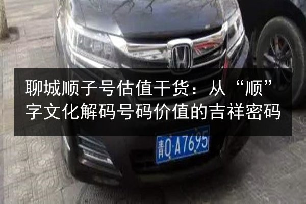 聊城顺子号估值干货:从“顺”字文化解码号码价值的吉祥密码 第3张 聊城顺子号估值干货:从“顺”字文化解码号码价值的吉祥密码 第3张