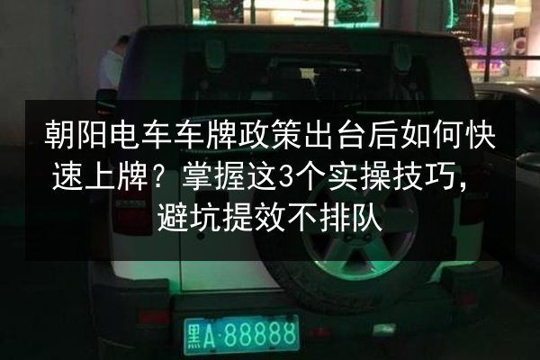 朝阳电车车牌政策出台后如何快速上牌?掌握这3个实操技巧,避坑提效不排队 第2张 朝阳电车车牌政策出台后如何快速上牌?掌握这3个实操技巧,避坑提效不排队 第2张