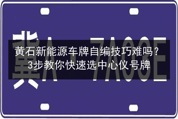 黄石新能源车牌自编技巧难吗？3步教你快速选中心仪号牌 第3张
