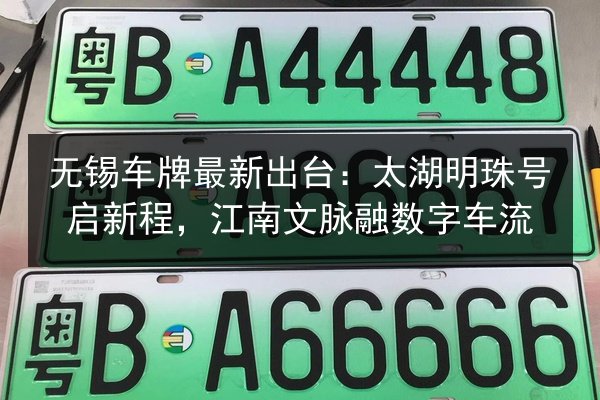 无锡车牌最新出台：太湖明珠号启新程，江南文脉融数字车流