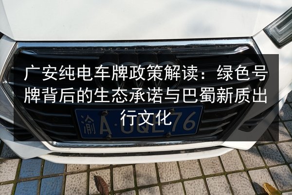 广安纯电车牌政策解读:绿色号牌背后的生态承诺与巴蜀新质出行文化 第2张 广安纯电车牌政策解读:绿色号牌背后的生态承诺与巴蜀新质出行文化 第2张