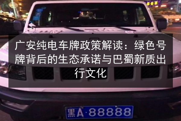 广安纯电车牌政策解读:绿色号牌背后的生态承诺与巴蜀新质出行文化 第3张 广安纯电车牌政策解读:绿色号牌背后的生态承诺与巴蜀新质出行文化 第3张