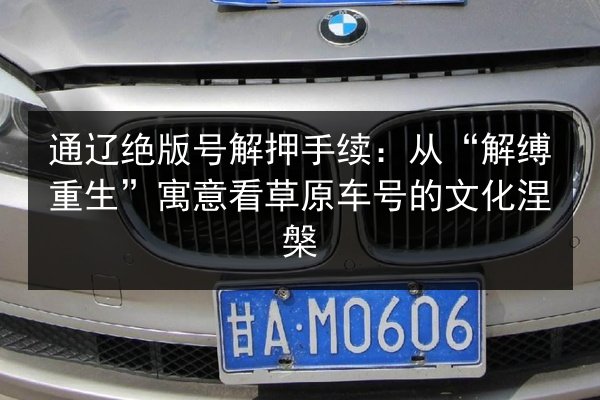 通辽绝版号解押手续：从“解缚重生”寓意看草原车号的文化涅槃 第2张