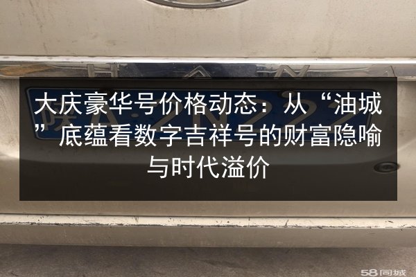 大庆豪华号价格动态：从“油城”底蕴看数字吉祥号的财富隐喻与时代溢价 第3张